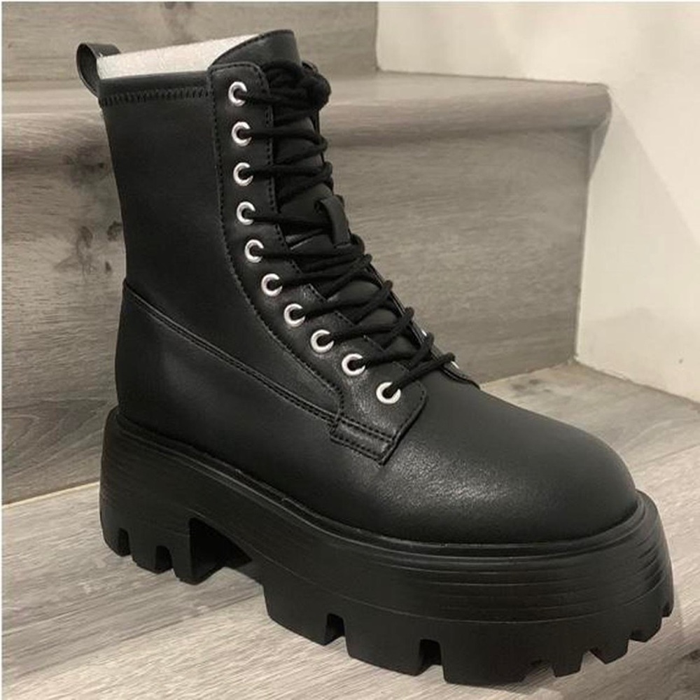 Platform heel combat boots - Picture 5 of 8